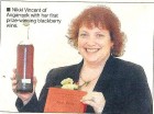 Nikki Vincent of Angarrack with her first prize-winning blackberry wine